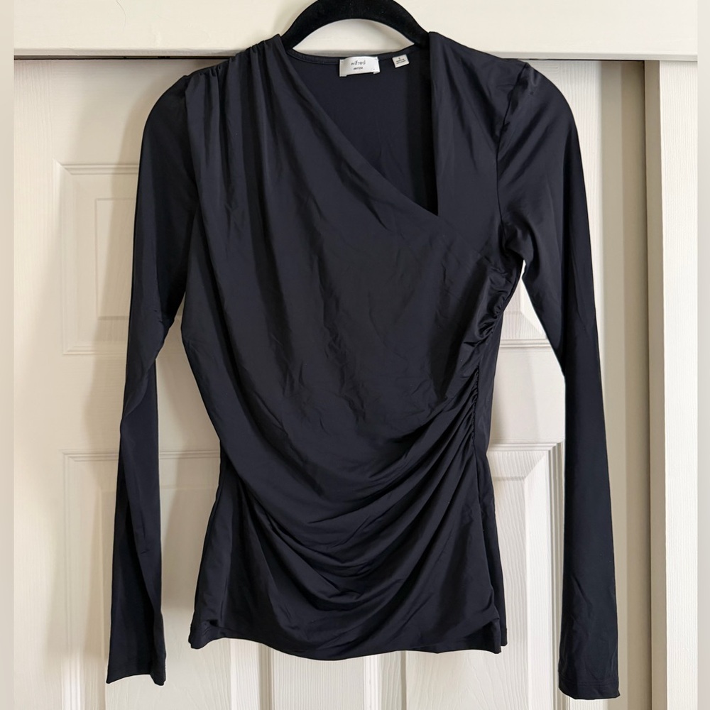 Aritzia Long Sleeve Top Asymmetrical Neckline